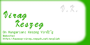 virag keszeg business card